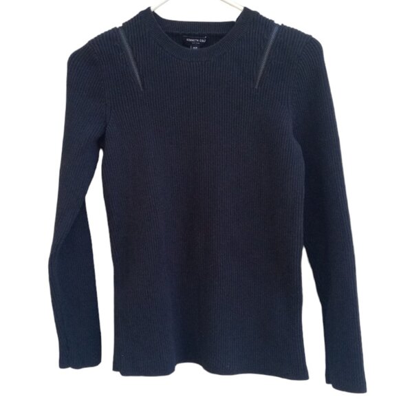 Kenneth Cole black pullover ribbed sweater sz XS - Picture 1 of 9